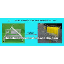 50*50mm folding collapsible stackable warehouse using mesh cages with 4 castors